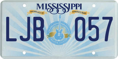 MS license plate LJB057