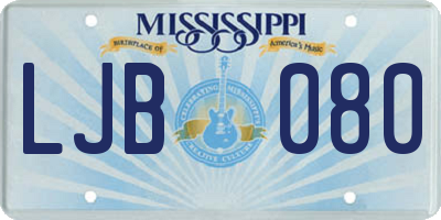 MS license plate LJB080