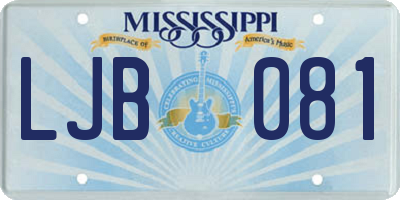 MS license plate LJB081
