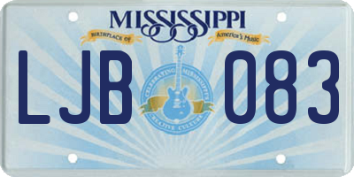 MS license plate LJB083