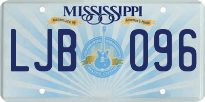 MS license plate LJB096