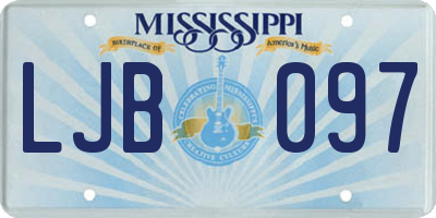 MS license plate LJB097