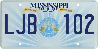 MS license plate LJB102