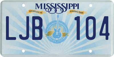 MS license plate LJB104