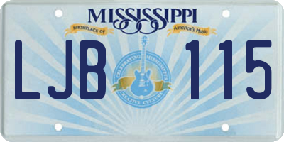 MS license plate LJB115