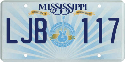MS license plate LJB117