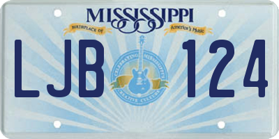 MS license plate LJB124