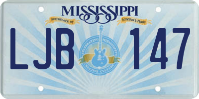 MS license plate LJB147