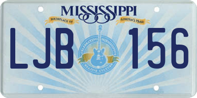 MS license plate LJB156