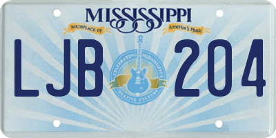 MS license plate LJB204