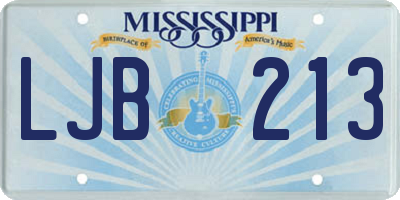 MS license plate LJB213