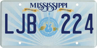 MS license plate LJB224