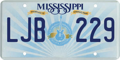MS license plate LJB229