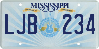 MS license plate LJB234