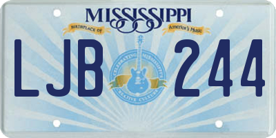 MS license plate LJB244
