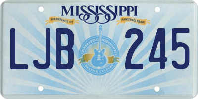 MS license plate LJB245