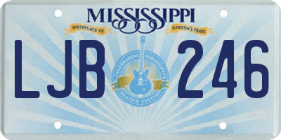 MS license plate LJB246