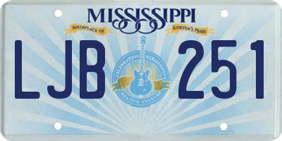 MS license plate LJB251