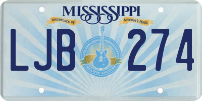 MS license plate LJB274