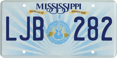 MS license plate LJB282