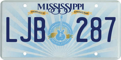 MS license plate LJB287