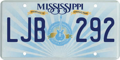 MS license plate LJB292