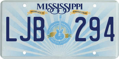 MS license plate LJB294