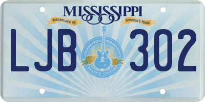 MS license plate LJB302