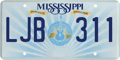 MS license plate LJB311