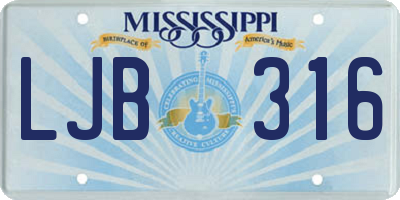 MS license plate LJB316