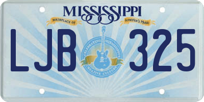 MS license plate LJB325
