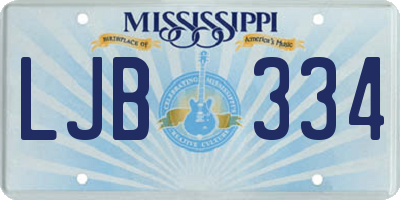 MS license plate LJB334