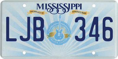 MS license plate LJB346