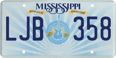 MS license plate LJB358