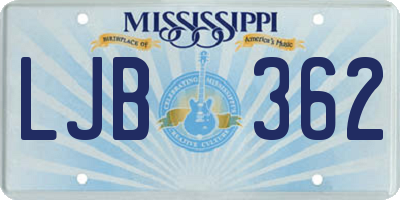 MS license plate LJB362