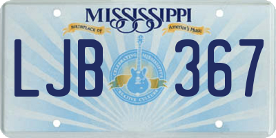 MS license plate LJB367