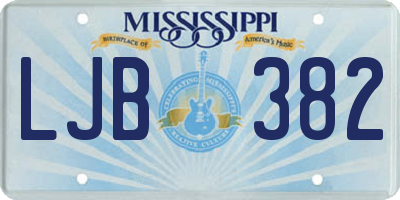 MS license plate LJB382