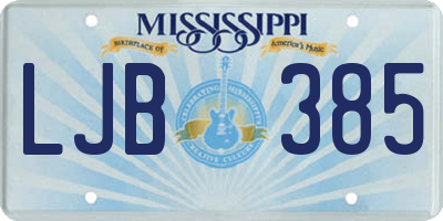 MS license plate LJB385