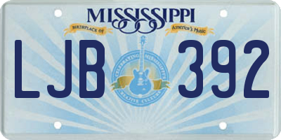 MS license plate LJB392