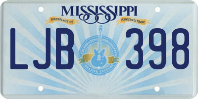 MS license plate LJB398