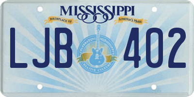 MS license plate LJB402