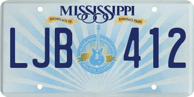 MS license plate LJB412