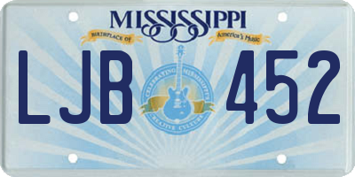 MS license plate LJB452