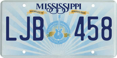 MS license plate LJB458