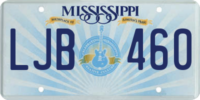 MS license plate LJB460