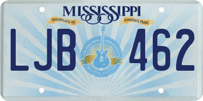 MS license plate LJB462