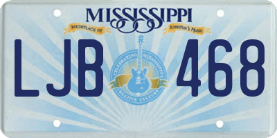 MS license plate LJB468