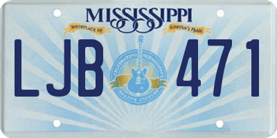 MS license plate LJB471