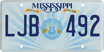 MS license plate LJB492