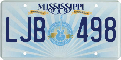 MS license plate LJB498